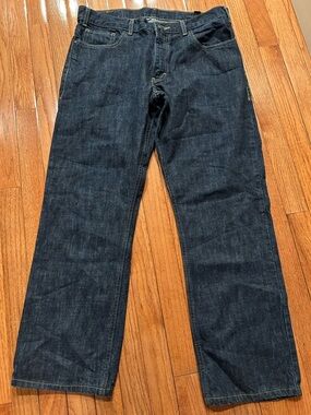 jf j.ferrar Men's Dark Indigo Straight Jeans, Size 36 x 30